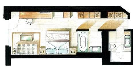 Le Petit Cervin Hotell Zermatt Exteriör bild A floor plan of a typical hotel room